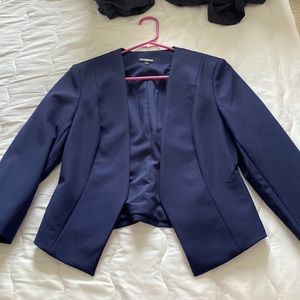 Express navy crop blazer, new without tags